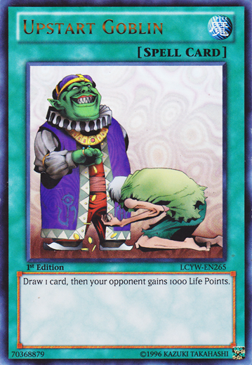 Upstart Goblin, one of the best draw cards in Yugioh